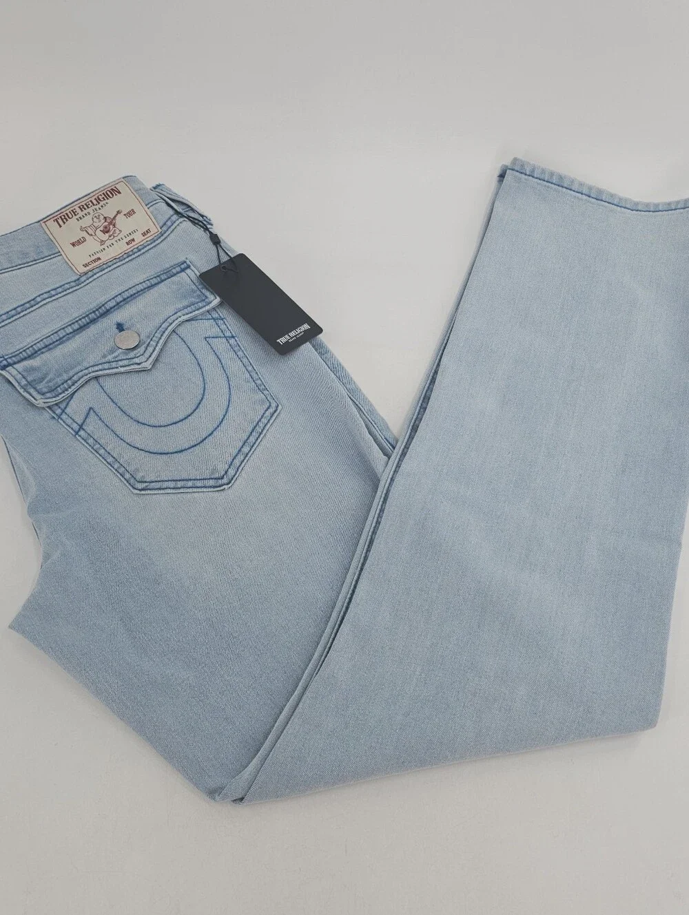 True Religion Ricky SN Flap Relaxed Straight Denim Jeans Men's